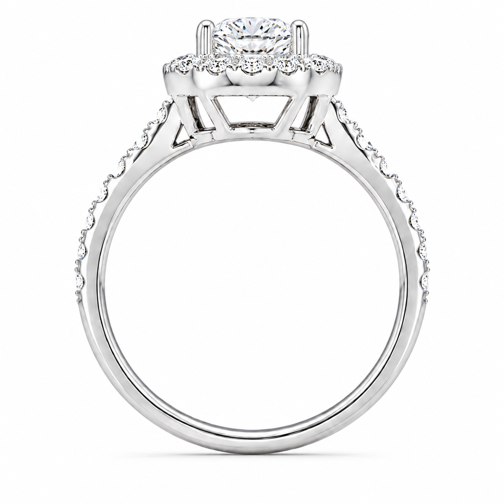 Halo Ring,Pt950