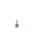 Azure Natural Sapphire & Diamond Halo Pendant