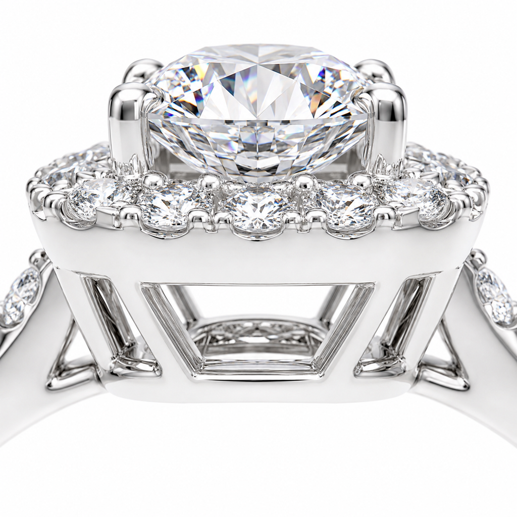 Halo Ring,Pt950