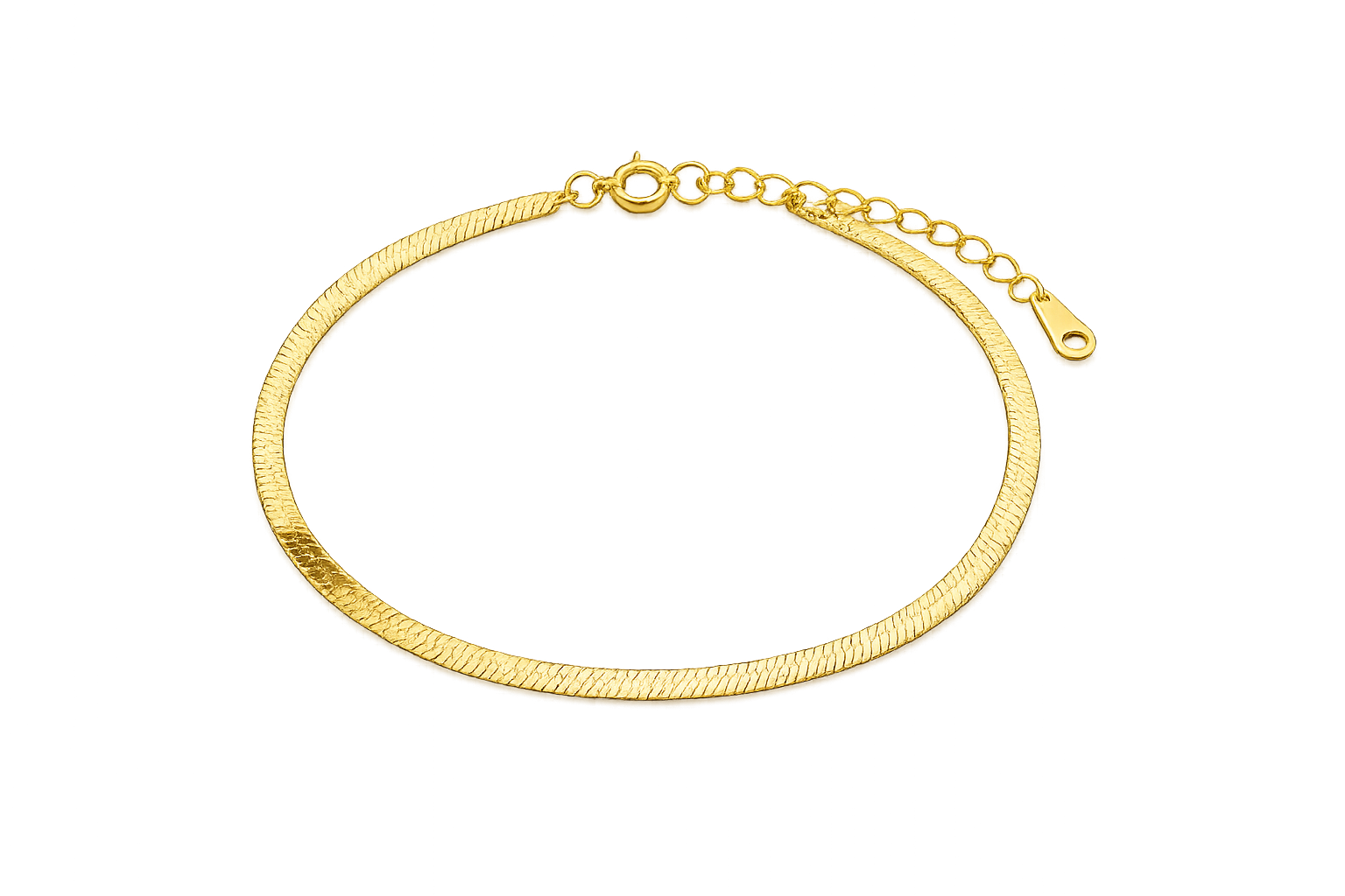 Silken Line Flat Snake Chain Bracelet in 18ct Yellow Gold