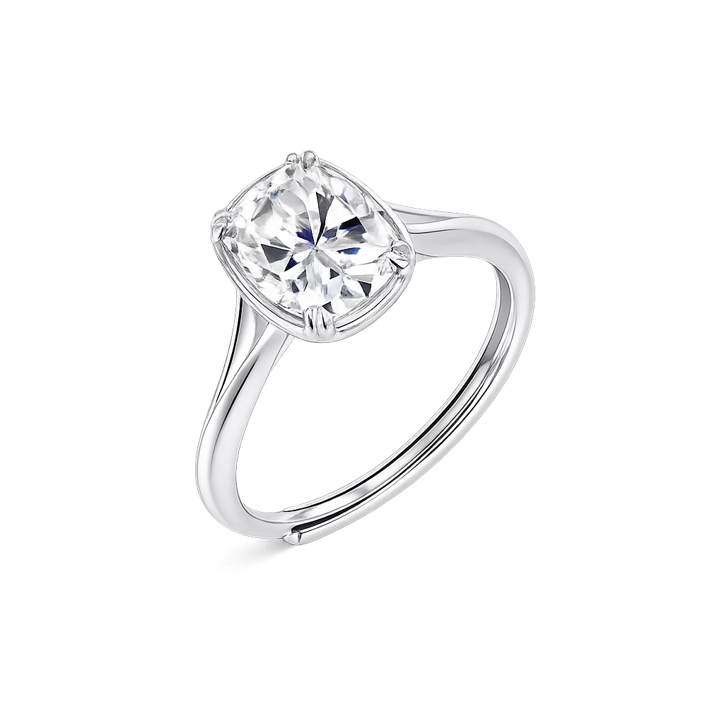 Lucent Cushion-Cut Lab-Grown Diamond Ring