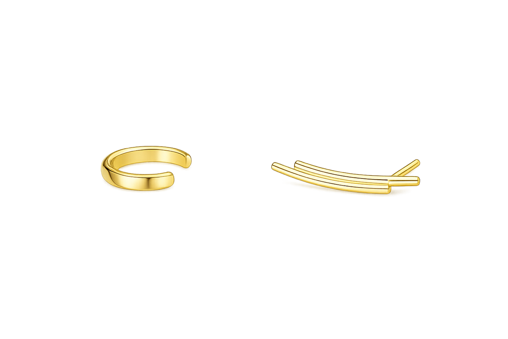 Parallel 9K Gold Ear Climber & Cuff Set