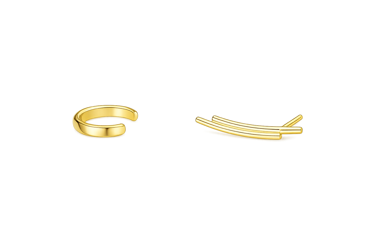 Parallel 9K Gold Ear Climber & Cuff Set