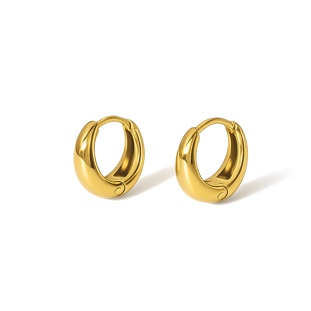 Form 9K Gold Sculpted Huggie Earrings
