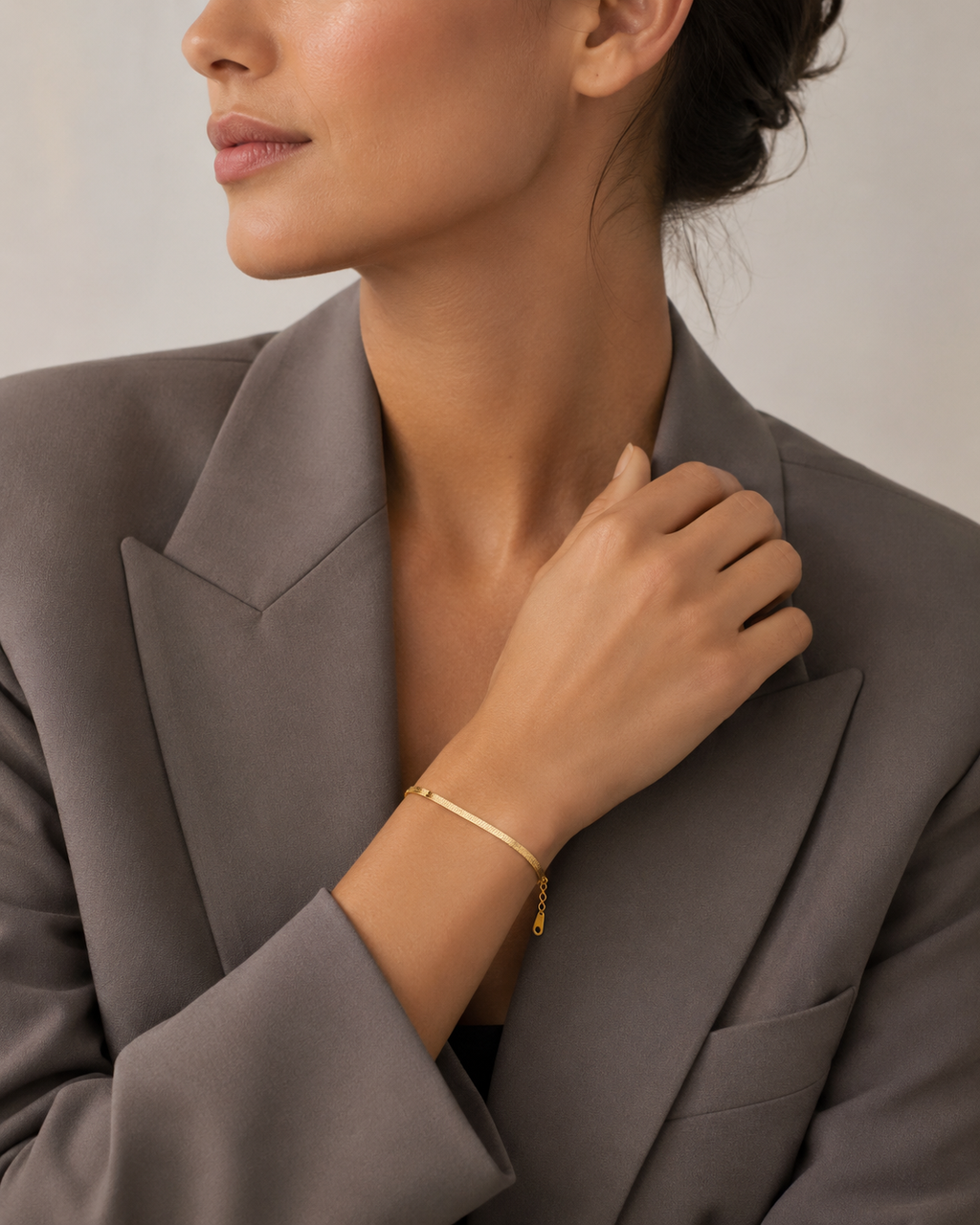 Silken Line Flat Snake Chain Bracelet in 18ct Yellow Gold