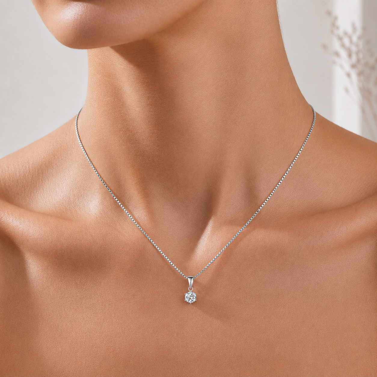 Promise Light Necklace,1ct,PT950