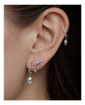 18ct Marquise-Cut Diamond Huggie Hoop Earrings