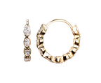 18ct Marquise-Cut Diamond Huggie Hoop Earrings