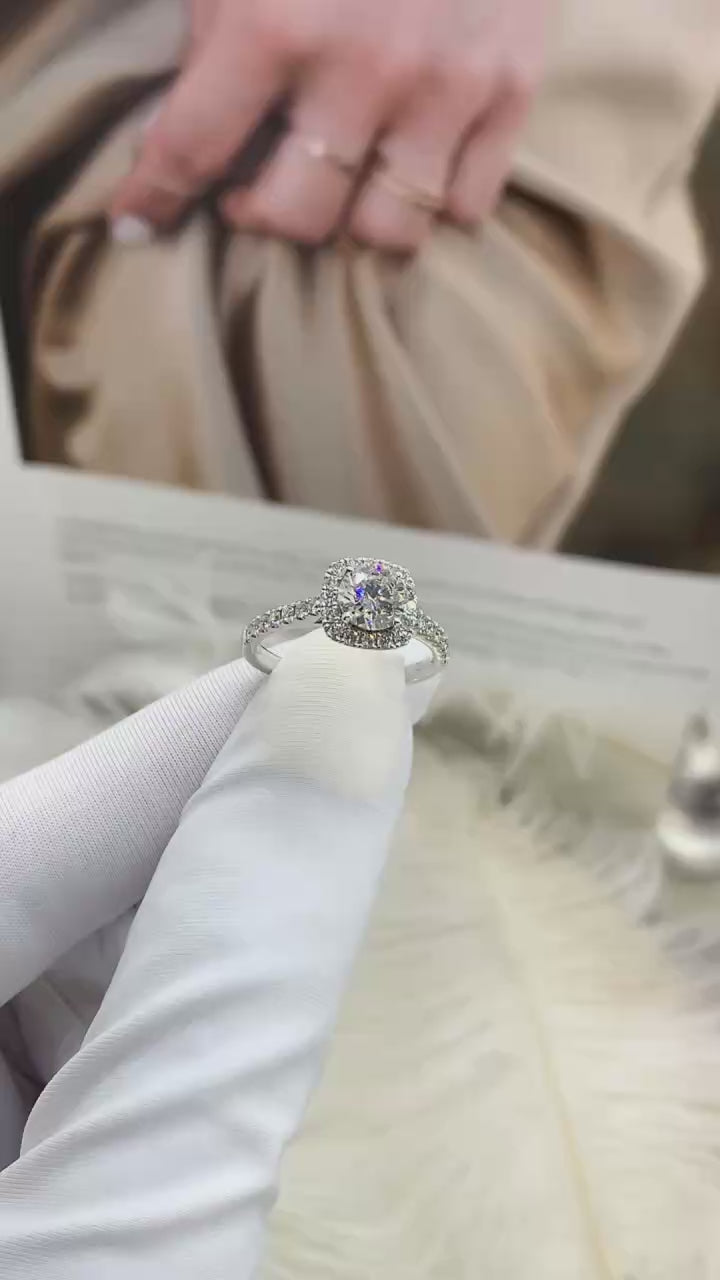 Halo Ring,Pt950
